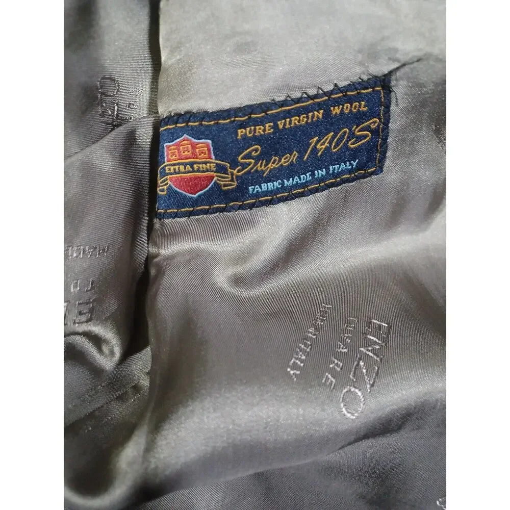 Enzo Tovare Jacket Men's 42 Grey 100% Wool Suit Blazer‎ Made In Italy